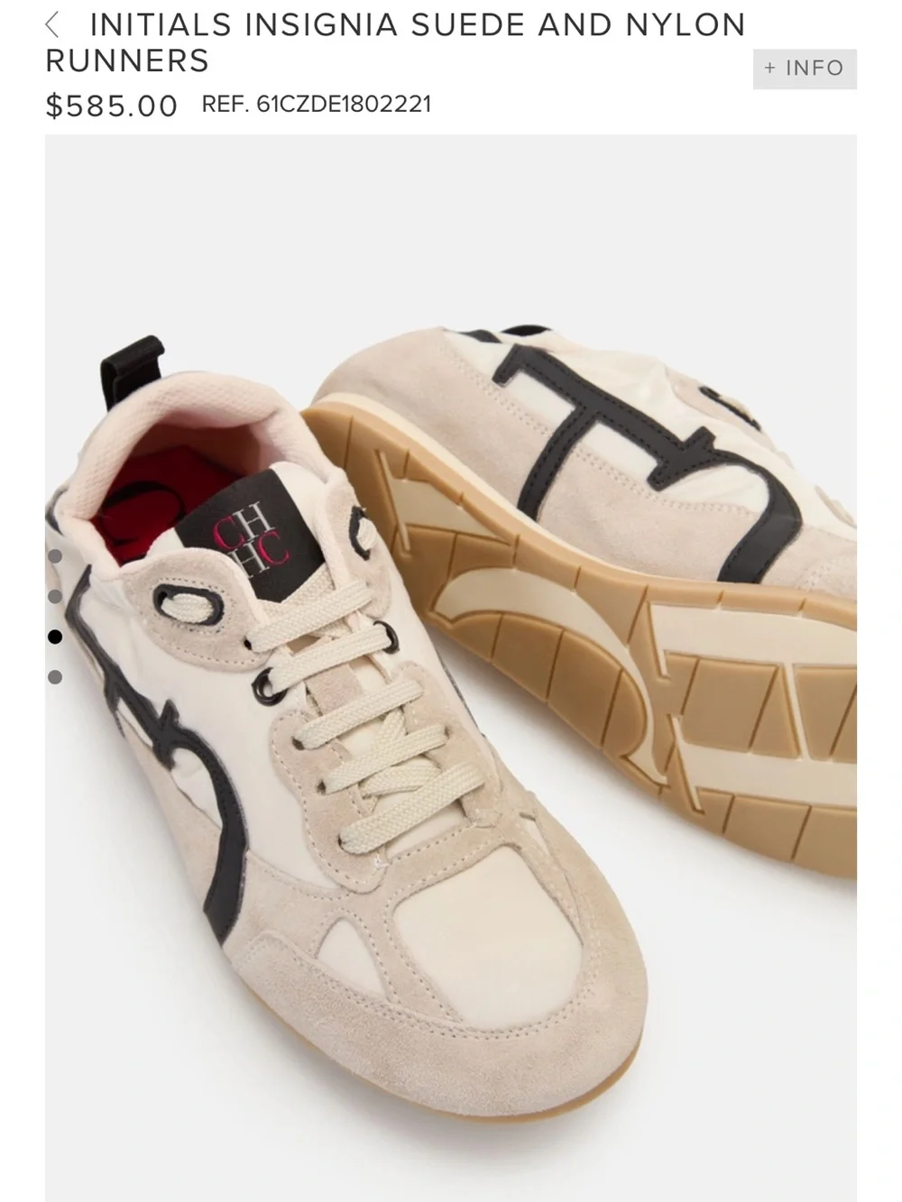 Carolina Herrera INITIALS INSIGNIA SUEDE AND NYLON RUNNERS size 37 women’s